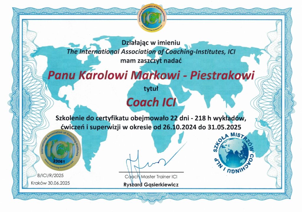 Coach ICI, Coaching Rzeszów, Karol Marek-Piestrak